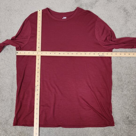 True North Men's Sweater Size L Red Merino Wool Casual Basic Winter Fall Comfy - Picture 5 of 7